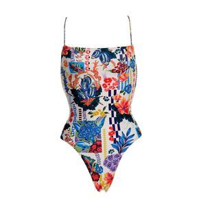 Agua Bendita Women's Multicolor Strappy Kali One Piece Swimsuit Medium NWOT